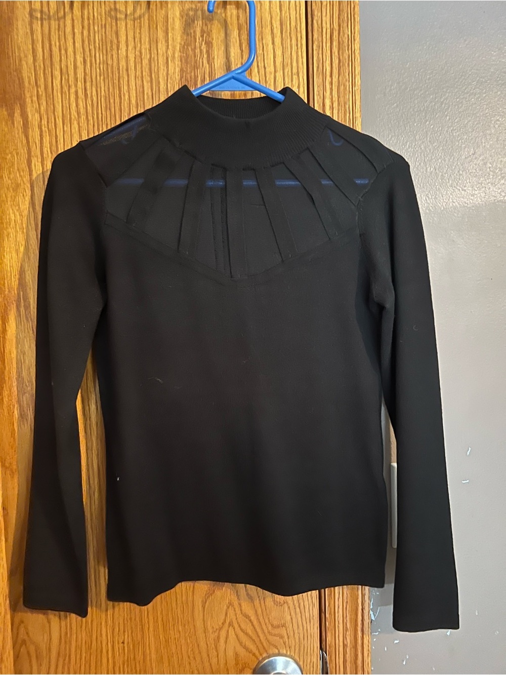 Black Long Sleeve Mock Neck Top - Women's